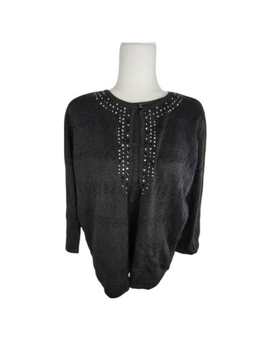 Alfred Dunner Black Layered Sweater Size Medium NWT